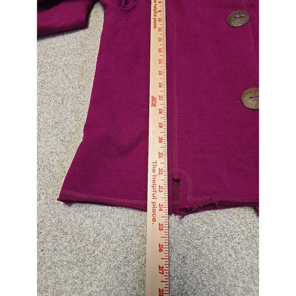 Neon Buddha Jacket Wooden Button Artisan Sz XL Artsy Lagenlook Craftcore Magenta - Picture 6 of 7